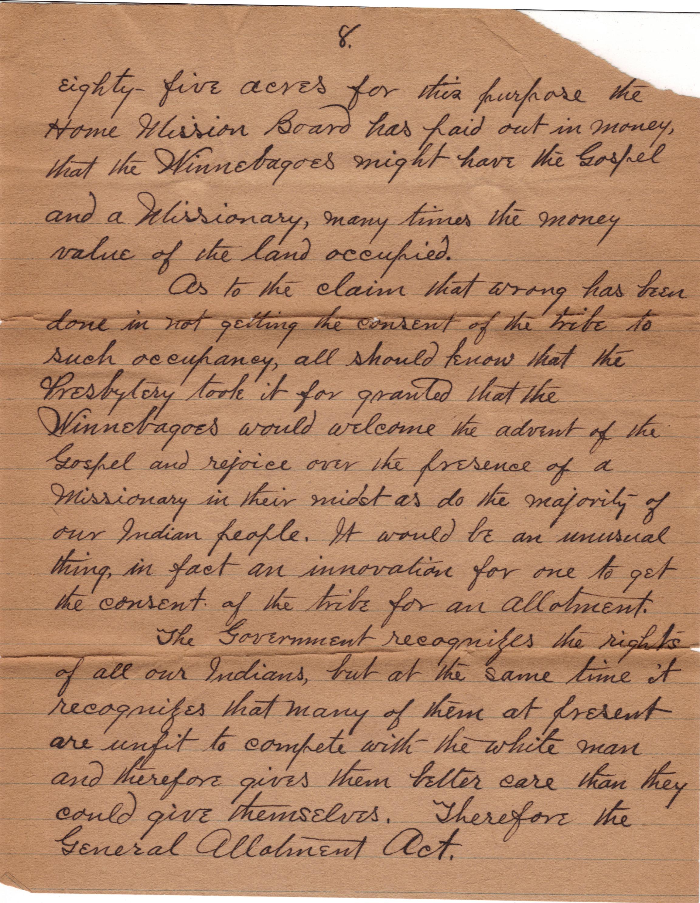 April 22, 1902: Winnebago Mission land papers (8)